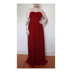 deep red empire gown, evening dress or maxi dress